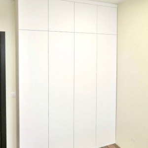 Корпусный шкаф Распашной шкаф цвета Белый Премиум гладкий / Белый софт (4 двери)