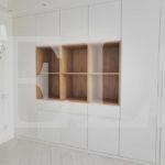 Шкаф в спальню в стиле минимализм цвета Белый, Дуб галифакс натуральный / Белый (5 дверей) Фото 2