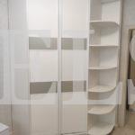Встраиваемый угловой шкаф цвета Белый Премиум гладкий / Белый глянец, Капучино (2 двери) Фото 1