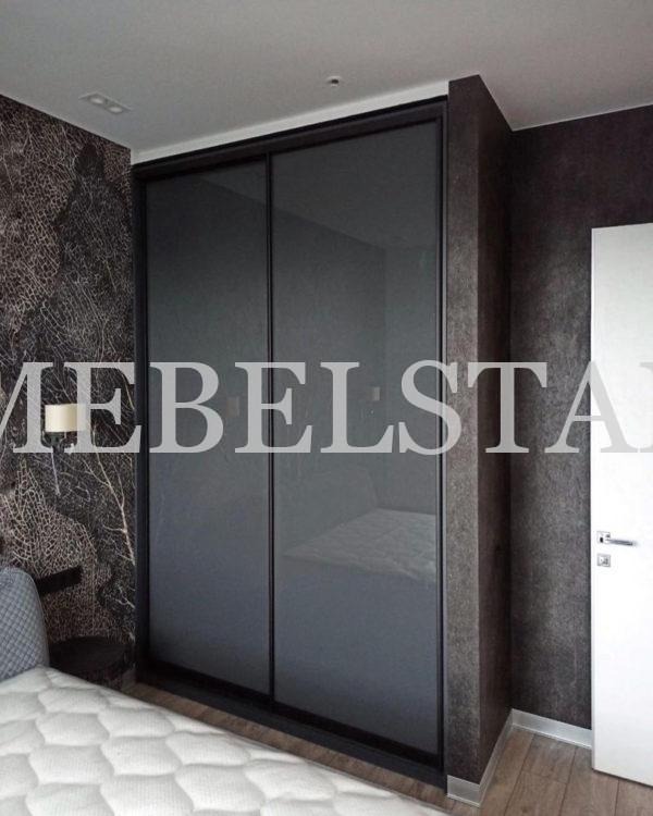 Встраиваемый шкаф в стиле минимализм цвета Серый пыльный / Серый (2 двери)