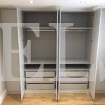 Шкаф в спальню в стиле минимализм цвета Светло-серый / Светло-серый (6 дверей) Фото 3