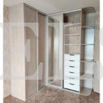Встраиваемый угловой шкаф цвета Белый Премиум гладкий / Зеркало, Сосна аланд белая (4 двери) Фото 1