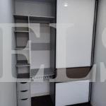 Шкаф-купе в стиле хай-тек цвета Титан / Белый, Медный (2 двери) Фото 2