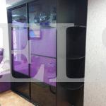 Шкаф-купе в стиле хай-тек цвета Черный / Фиолетовый, Черный (2 двери) Фото 1