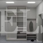 Шкаф в прихожую в стиле минимализм цвета Белый / Белый, Серебро (3 двери) Фото 2