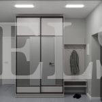 Шкаф в прихожую в стиле минимализм цвета Белый / Белый, Серебро (3 двери) Фото 3