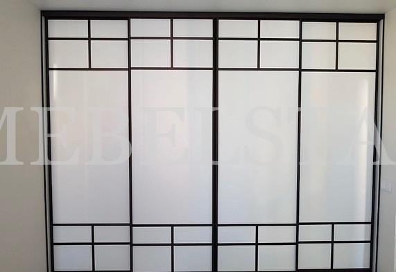 Гардеробный шкаф в стиле модерн цвета Белый / Белый (4 двери)