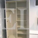 Шкаф в гостиную в стиле минимализм цвета Белый / Белый глянец, Маренго софт (6 дверей) Фото 5