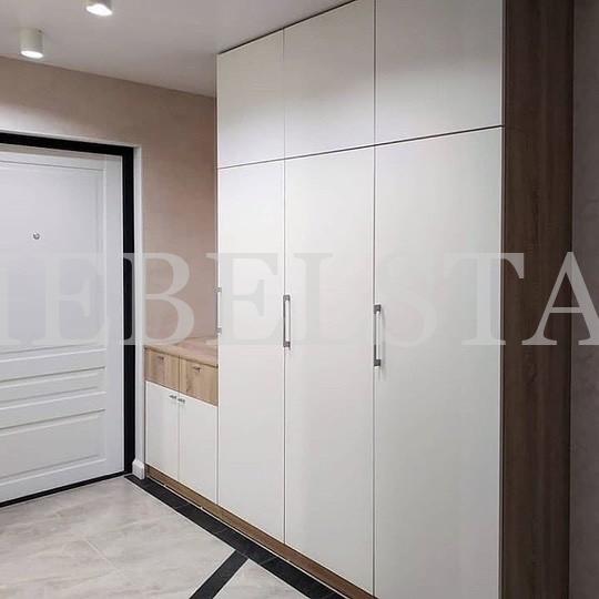 Шкаф с крашеными фасадами в стиле минимализм цвета Пикар / Белый (5 дверей)