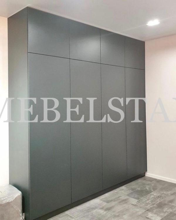Корпусный шкаф в стиле минимализм цвета Серый монументальный / Серый монументальный (4 двери)