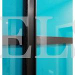 Шкаф в нишу в стиле хай-тек цвета Серый камень / Голубой (3 двери) Фото 4