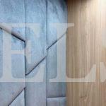 Шкаф с крашеными фасадами в стиле хай-тек цвета Дуб хантон темный / Голубино-синий (5 дверей) Фото 6