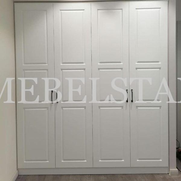 Шкаф с фасадами МДФ в пленке в стиле модерн цвета Белый / Белый (4 двери)