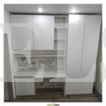 Шкаф со столом в стиле минимализм цвета Белый / Белый (5 дверей) Фото 1