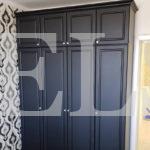 Распашной шкаф в классическом стиле цвета Черный / Антрацит софт (4 двери) Фото 2