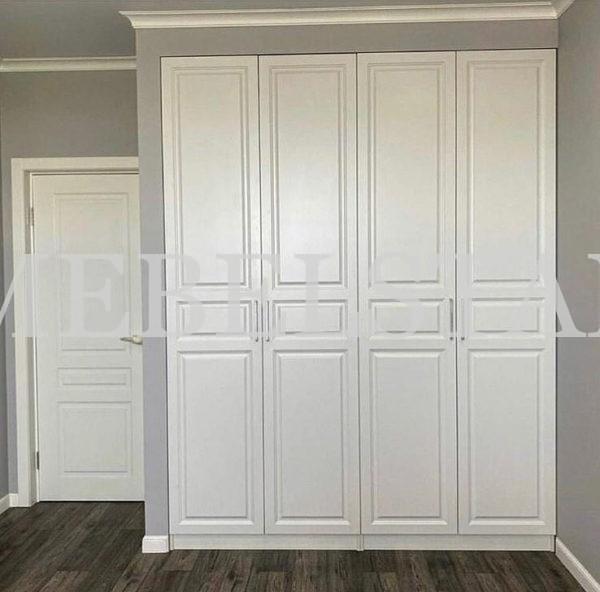 Шкаф с фасадами МДФ в пленке в стиле модерн цвета Белый / Белый (4 двери)