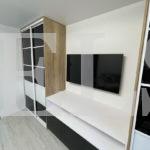 Шкаф в гостиную в стиле хай-тек цвета Белый, Пикар / Белый, Черный (7 дверей) Фото 3