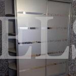 Шкаф с пескоструйным рисунком в стиле хай-тек цвета Белый, Серый / Серебро (2 двери) Фото 1