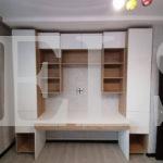 Шкаф со столом в стиле минимализм цвета Белый, Дуб галифакс натуральный / Белый, Дуб галифакс натуральный (6 дверей) Фото 1