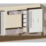 Шкаф в гостиную в стиле хай-тек цвета Дуб канзас коричневый / Белый, Дуб канзас коричневый (10 дверей) Фото 6