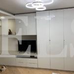 Шкаф в гостиную в стиле минимализм цвета Кашемир серый / Белый глянец (7 дверей) Фото 1