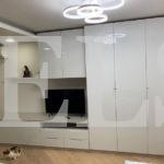 Шкаф в гостиную в стиле минимализм цвета Кашемир серый / Белый глянец (7 дверей) Фото 2