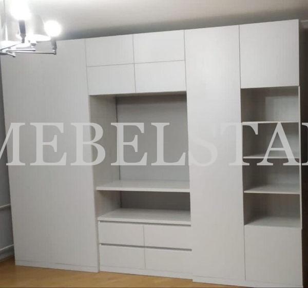Шкаф в гостиную в стиле минимализм цвета Дуб эльза / Белый (6 дверей)