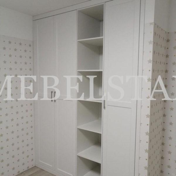 Распашной шкаф в стиле прованс цвета Белый / Белый (4 двери)