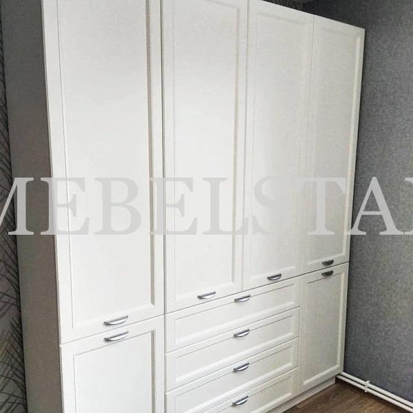 Шкаф с фасадами МДФ в пленке в стиле прованс цвета Белый / Белый (4 двери)