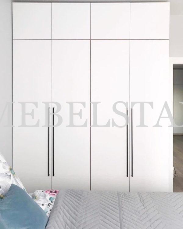 Распашной шкаф в стиле минимализм цвета Дуб сонома / Белый (4 двери)