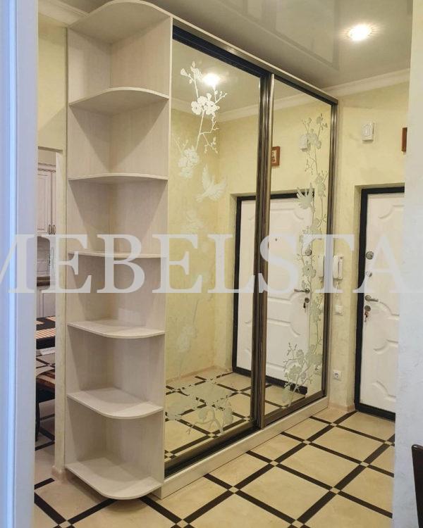 Зеркальный шкаф в стиле модерн цвета Дуб атланта / Серебро (2 двери)