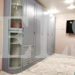 Шкаф с фасадами МДФ в пленке в стиле модерн цвета Дуб эльза / Массив деним (6 дверей) Фото 1