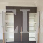 Шкаф с фасадами МДФ в пленке в стиле минимализм цвета Белый / Графит софт (4 двери) Фото 7