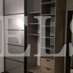 Стеклянный шкаф в стиле минимализм цвета Туя темная / Серый телеком (2 двери) Фото 2
