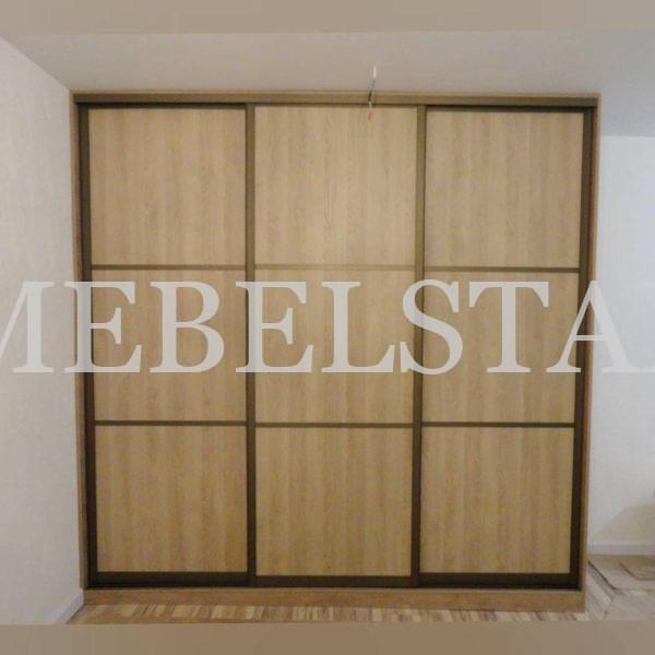 Шкаф с фасадами ЛДСП в стиле минимализм цвета Дуб сонома / Дуб сонома (3 двери)