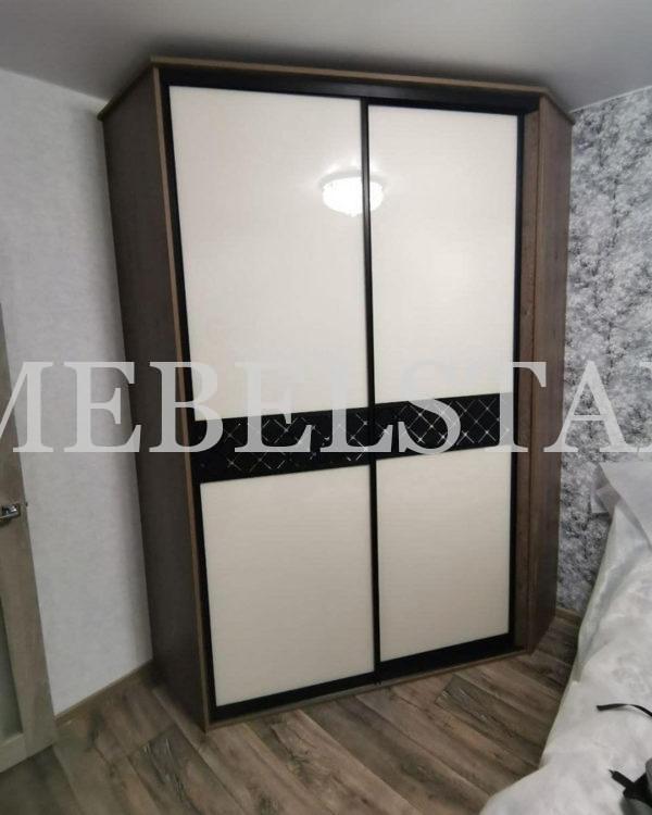 Стеклянный шкаф в стиле лофт цвета Белый, Дуб баррик темный / Белый (2 двери)