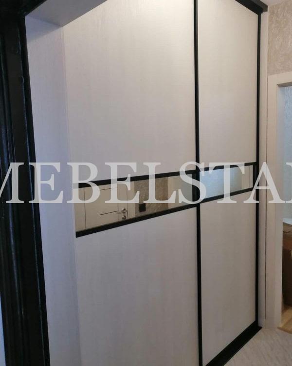 Шкаф с фасадами ЛДСП в стиле хай-тек цвета Дуб атланта / Белый (2 двери)