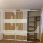 Шкаф с фасадами ЛДСП в стиле модерн цвета Кокоболо натуральный / Белый, Кокоболо натуральный (3 двери) Фото 3