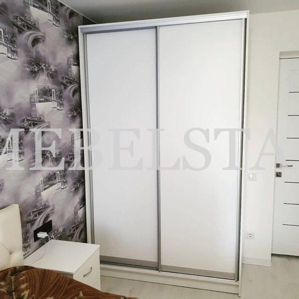 Шкаф с фасадами ЛДСП в стиле минимализм цвета Белый / Белый (2 двери)
