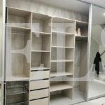 Стеклянный шкаф в стиле модерн цвета Светло-серый / Бетон чикаго, Серебро, Серый (4 двери) Фото 3