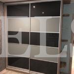Стеклянный шкаф в стиле модерн цвета Туя темная / Светло-серый, Темно-серый (2 двери) Фото 1