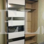 Стеклянный шкаф в стиле хай-тек цвета Дуб сонома / Белый, Графит (2 двери) Фото 2