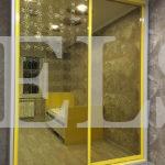 Стеклянный шкаф в стиле модерн цвета Ясень анкор светлый / Желтый () Фото 1