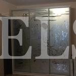 Шкаф с пескоструйным рисунком в стиле модерн цвета Перламутр / Серебро (3 двери) Фото 1