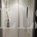 Шкаф с пескоструйным рисунком в стиле модерн цвета Белый / Серебро (2 двери) Фото 2