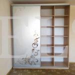 Шкаф с пескоструйным рисунком в стиле модерн цвета Бук бавария / Серебро (2 двери) Фото 2