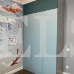 Шкаф в детскую цвета Арктика серый / Антрацит софт, Бирюза суперматовая (3 двери) Фото 1