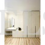 Шкаф в спальню в стиле хай-тек цвета Белый / Аконит матовая (8 дверей) Фото 1