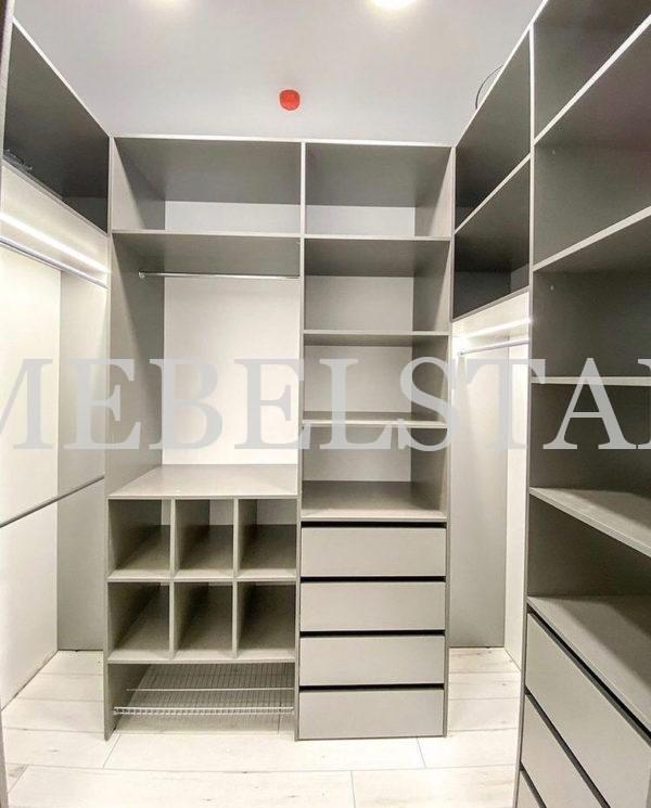 Гардеробный шкаф в стиле минимализм цвета Серый / Серый (0 дверей)