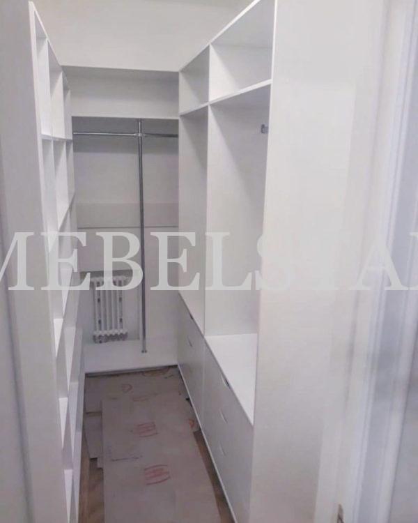 Гардеробный шкаф в стиле минимализм цвета Белый / Белый (0 дверей)